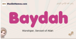 Baydah muslim girls name and meaning, islamic girls name Baydah