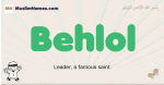 Behlol Meaning, Arabic Muslim name Behlol Meaning