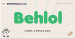 Behlol muslim boys name and meaning, islamic boys name Behlol