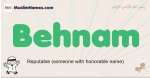 Behnam muslim boys name and meaning, islamic boys name Behnam