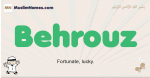 Behrouz muslim boys name and meaning, islamic boys name Behrouz