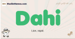 Dahi muslim boys name and meaning, islamic boys name Dahi