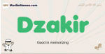 Dzakir muslim boys name and meaning, islamic boys name Dzakir
