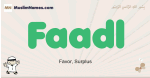 Faadl muslim boys name and meaning, islamic boys name Faadl