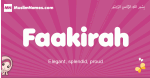 Faakirah arabic girls name and meaning, muslim girl name Faakirah