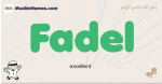 Fadel muslim boys name and meaning, islamic boys name Fadel