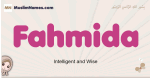 Fahmida muslim girls name and meaning, islamic girls name Fahmida
