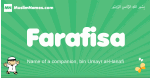 Farafisa arabic boys name and meaning, quranic boys name Farafisa