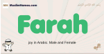 Farah muslim boys name and meaning, islamic boys name Farah