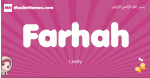 Farhah arabic girls name and meaning, muslim girl name Farhah
