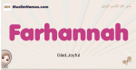 Farhannah muslim girls name and meaning, islamic girls name Farhannah