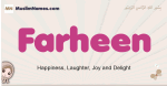 Farheen muslim girls name and meaning, islamic girls name Farheen