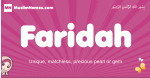Faridah arabic girls name and meaning, muslim girl name Faridah