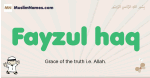 Fayzul-haq muslim boys name and meaning, islamic boys name Fayzul-haq