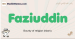 Faziuddin muslim boys name and meaning, islamic boys name Faziuddin