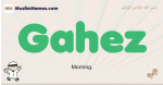 Gahez muslim boys name and meaning, islamic boys name Gahez
