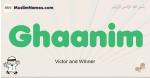 Ghaanim muslim boys name and meaning, islamic boys name Ghaanim