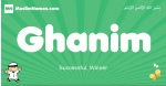 Ghanim arabic boys name and meaning, quranic boys name Ghanim