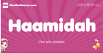 Haamidah arabic girls name and meaning, muslim girl name Haamidah