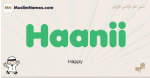 Haanii muslim boys name and meaning, islamic boys name Haanii
