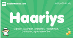 Haariys arabic boys name and meaning, quranic boys name Haariys