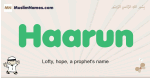 Haarun muslim boys name and meaning, islamic boys name Haarun