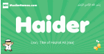 Haider arabic boys name and meaning, quranic boys name Haider