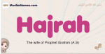 Hajrah muslim girls name and meaning, islamic girls name Hajrah