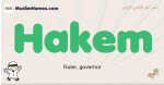 Hakem muslim boys name and meaning, islamic boys name Hakem