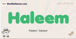 Haleem muslim boys name and meaning, islamic boys name Haleem