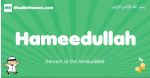 Hameedullah arabic boys name and meaning, quranic boys name Hameedullah
