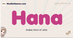 Hana muslim girls name and meaning, islamic girls name Hana