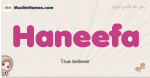 Haneefa muslim girls name and meaning, islamic girls name Haneefa