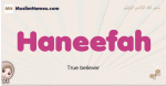 Haneefah muslim girls name and meaning, islamic girls name Haneefah