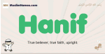 Hanif muslim boys name and meaning, islamic boys name Hanif