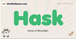 Hask muslim boys name and meaning, islamic boys name Hask