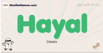 Hayal muslim boys name and meaning, islamic boys name Hayal