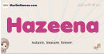 Hazeena muslim girls name and meaning, islamic girls name Hazeena