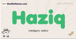 Haziq muslim boys name and meaning, islamic boys name Haziq