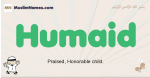 Humaid muslim boys name and meaning, islamic boys name Humaid