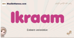 Ikraam muslim girls name and meaning, islamic girls name Ikraam