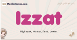 Izzat muslim girls name and meaning, islamic girls name Izzat