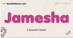 Jamesha muslim girls name and meaning, islamic girls name Jamesha