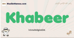 Khabeer muslim boys name and meaning, islamic boys name Khabeer