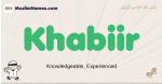 Khabiir muslim boys name and meaning, islamic boys name Khabiir