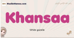 Khansaa muslim girls name and meaning, islamic girls name Khansaa