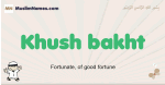 Khush-bakht muslim boys name and meaning, islamic boys name Khush-bakht
