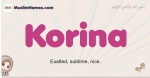 Korina muslim girls name and meaning, islamic girls name Korina