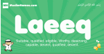 Laeeq arabic boys name and meaning, quranic boys name Laeeq