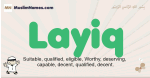 Layiq muslim boys name and meaning, islamic boys name Layiq